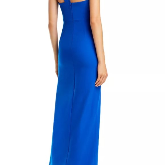 Aidan Mattox One-Shoulder Crepe Cutout Gown - Picture 3 of 7